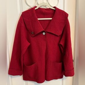 Boiled wool red jacket. Size small